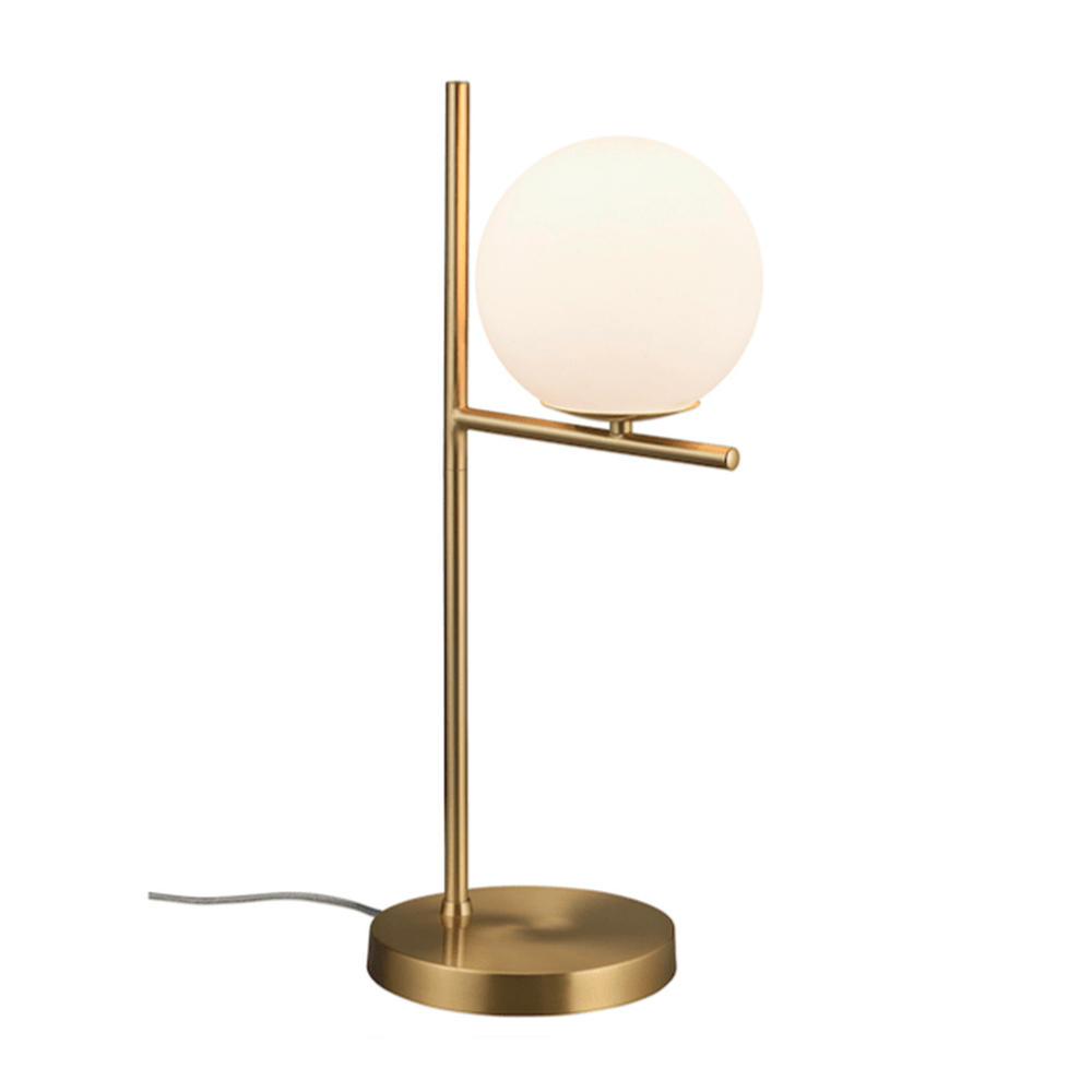 Lampe De Table En Laiton et Globe Blanc