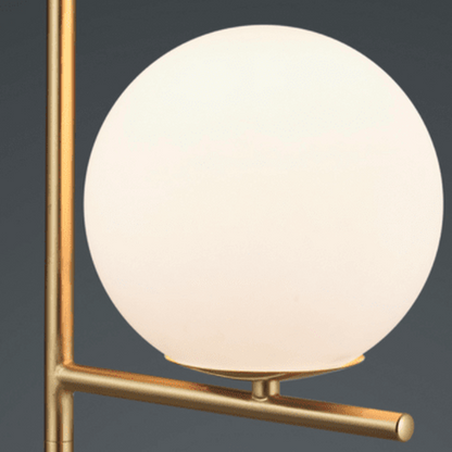 Lampe De Table En Laiton et Globe Blanc
