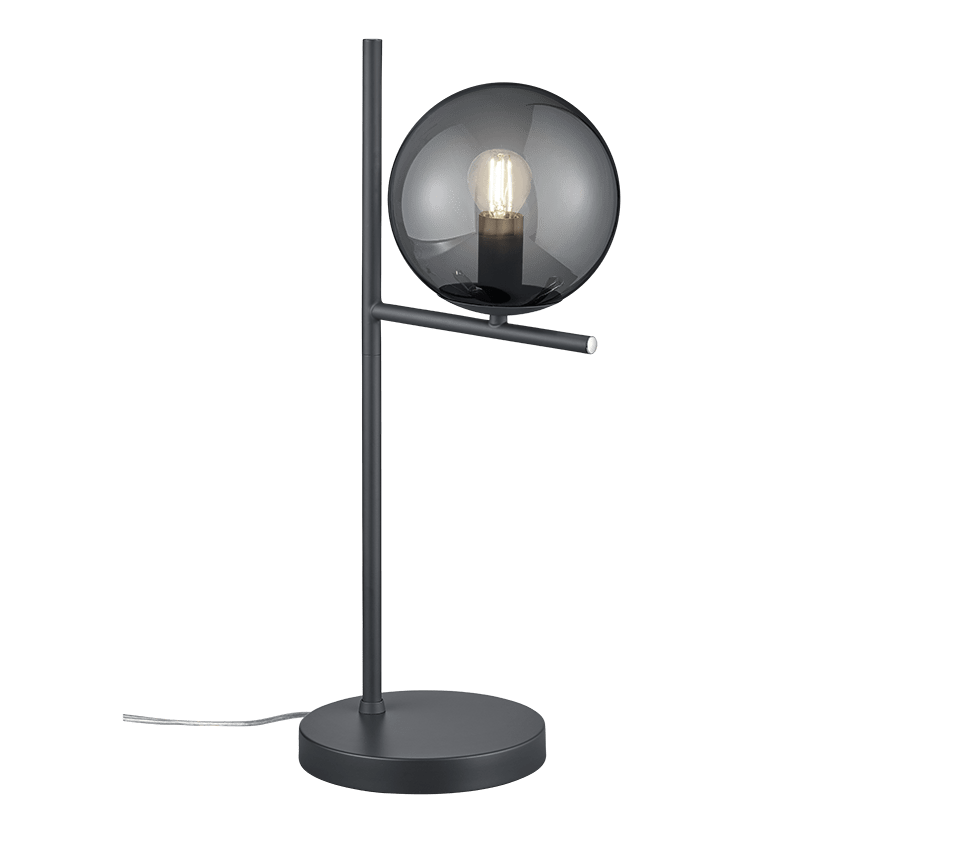 Lampe De Table Noire avec Globe en Verre - Style Moderne