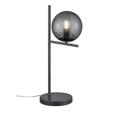 Lampe De Table Noire avec Globe en Verre - Style Moderne