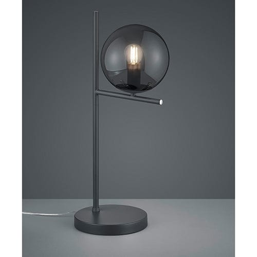 Lampe De Table Noire avec Globe en Verre - Style Moderne