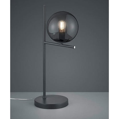 Lampe De Table Noire avec Globe en Verre - Style Moderne