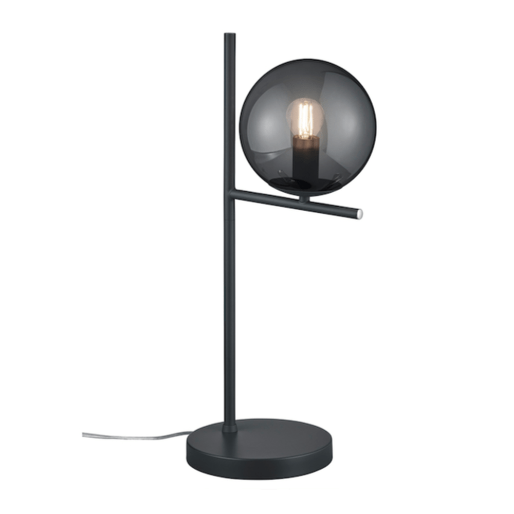 Lampe De Table Noire avec Globe en Verre - Style Moderne