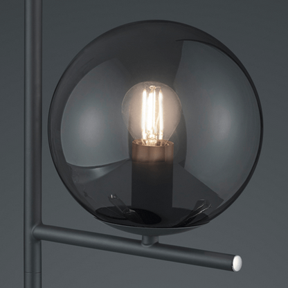 Lampe De Table Noire avec Globe en Verre - Style Moderne