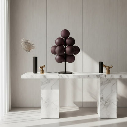 Lampe De Table Violette En Grappe De Raisins Verre Fumé Style Rétro
