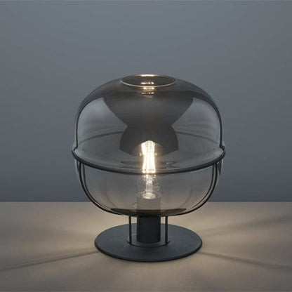 Lampe Design Boule - Abat Jour Verre Noir