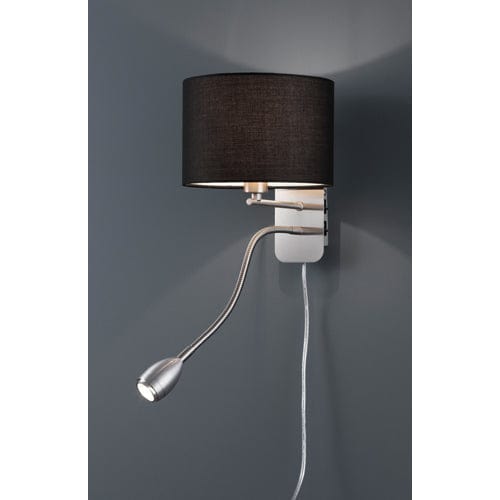 Lampe Murale Liseuse et Abat Jour Rond Noir - Style Moderne