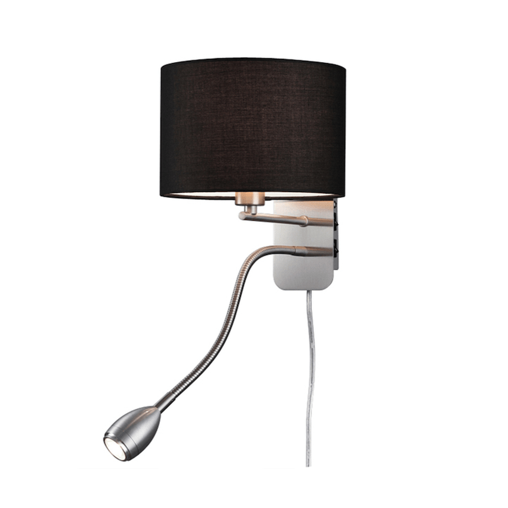 Lampe Murale Liseuse et Abat Jour Rond Noir - Style Moderne