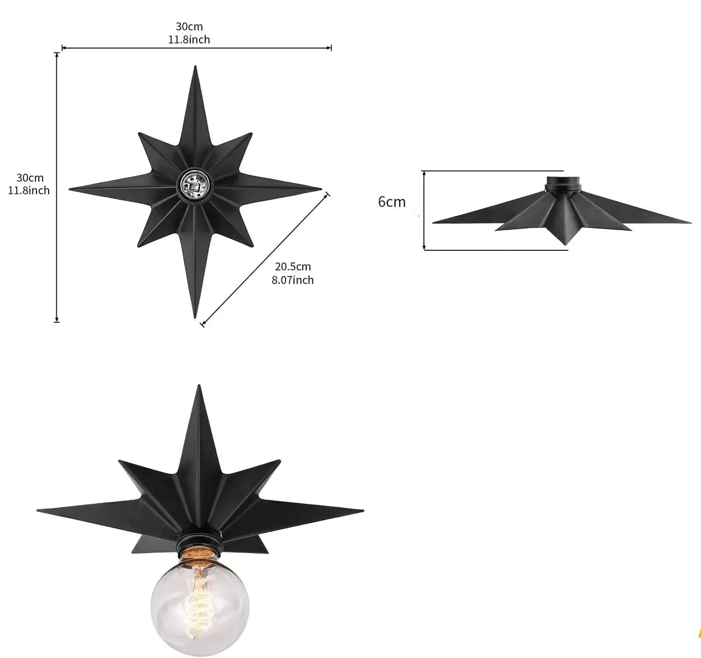 Lampe Murale STARLIGHT - Etoile Dorée LED