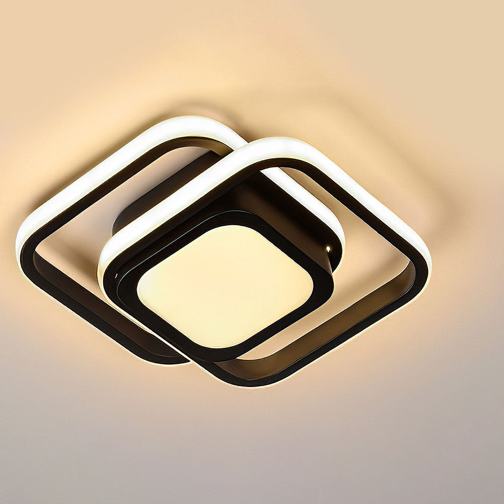 Lampe Plafond LED Duo Anneaux - Éclat Minimaliste
