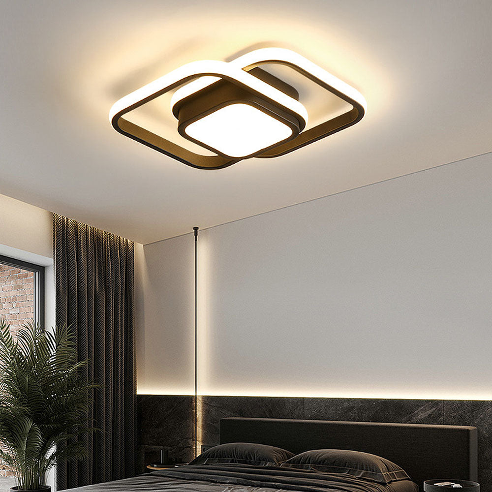 Lampe Plafond LED Duo Anneaux - Éclat Minimaliste