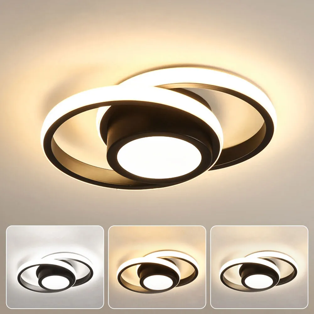 Lampe Plafond LED Duo Anneaux - Éclat Minimaliste