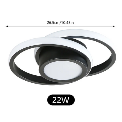 Lampe Plafond LED Duo Anneaux - Éclat Minimaliste
