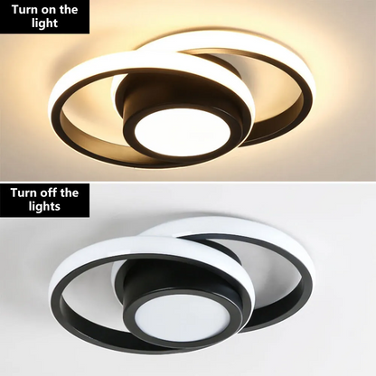 Lampe Plafond LED Duo Anneaux - Éclat Minimaliste