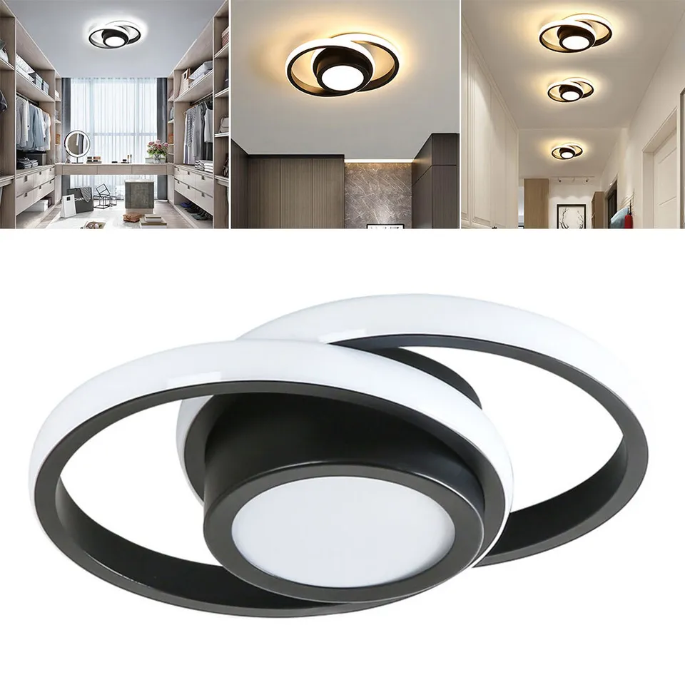 Lampe Plafond LED Duo Anneaux - Éclat Minimaliste
