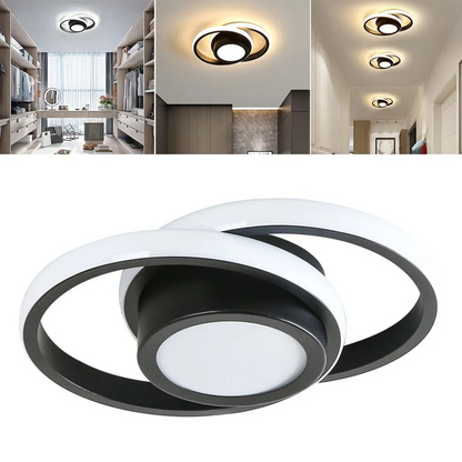 Lampe Plafond LED Duo Anneaux - Éclat Minimaliste