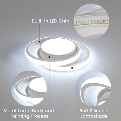 Lampe Plafond LED Duo Anneaux - Éclat Minimaliste