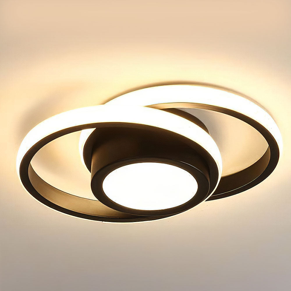 Lampe Plafond LED Duo Anneaux - Éclat Minimaliste