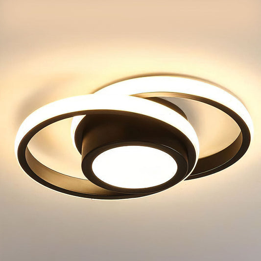 Lampe Plafond LED Duo Anneaux - Éclat Minimaliste