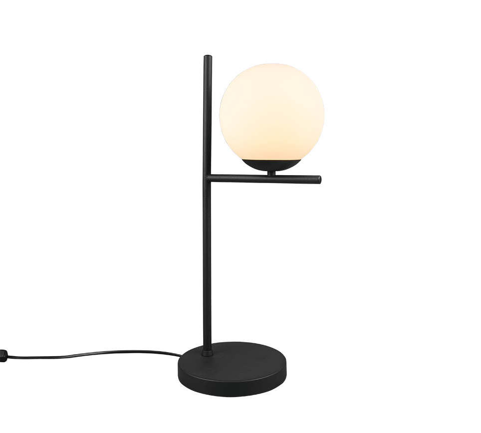 Lampe à poser noire et blanche avec globe - Style Moderne