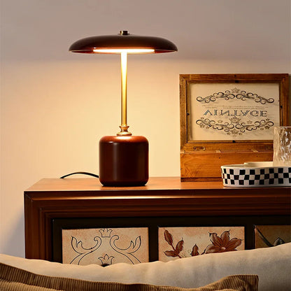 Lampe de Table Champignon LED - Élégance Lumineuse en Verre et Bois