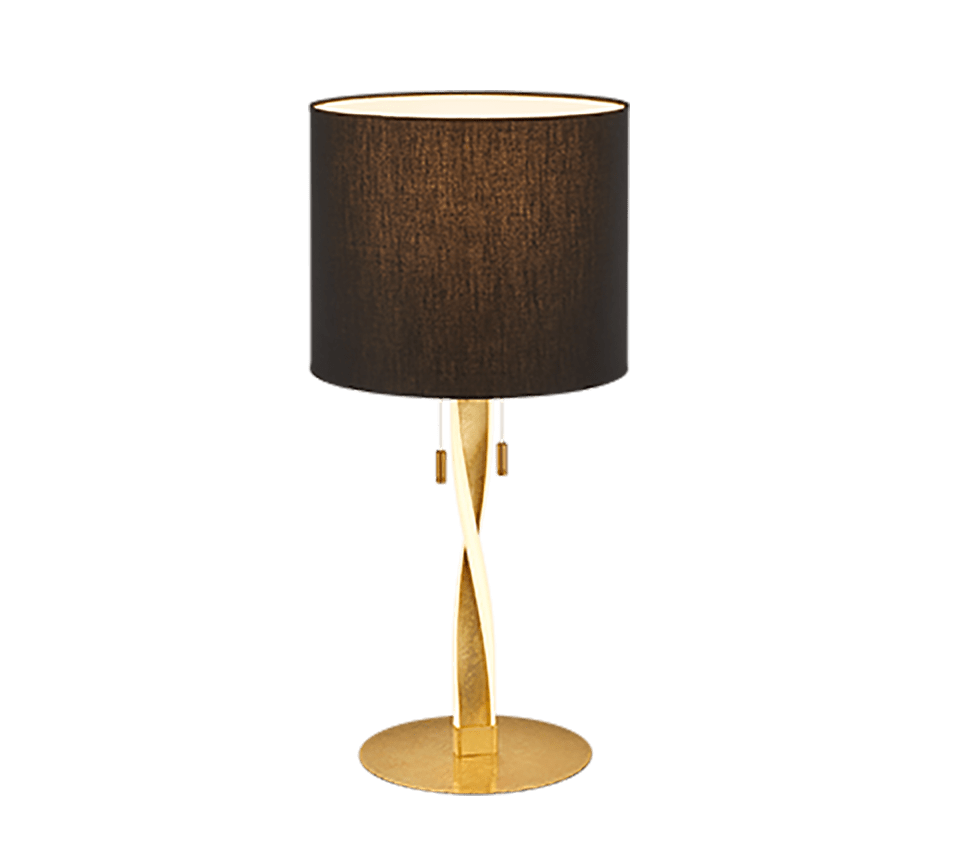 Lampe de Table Design Or et Abat Jour Noir