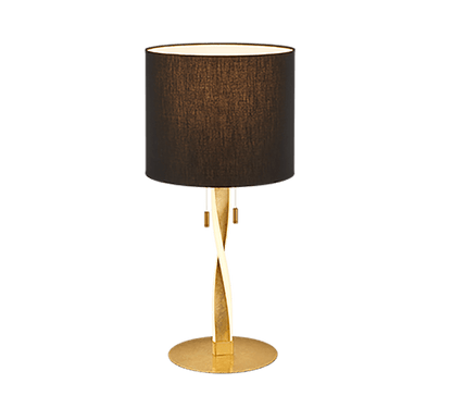 Lampe de Table Design Or et Abat Jour Noir