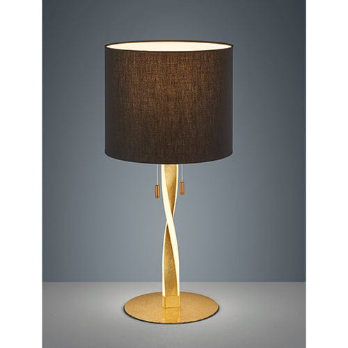 Lampe de Table Design Or et Abat Jour Noir