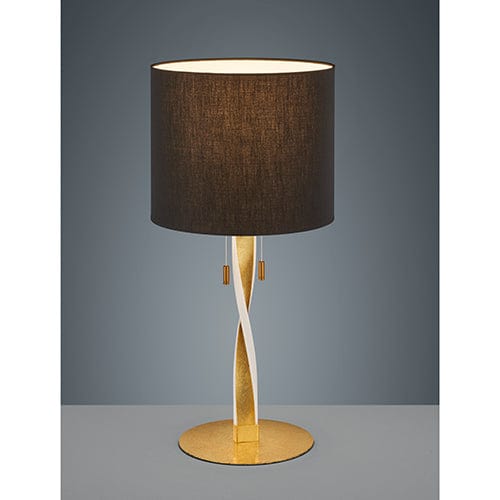 Lampe de Table Design Or et Abat Jour Noir