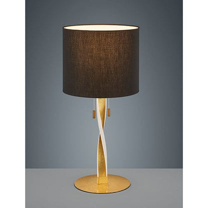 Lampe de Table Design Or et Abat Jour Noir