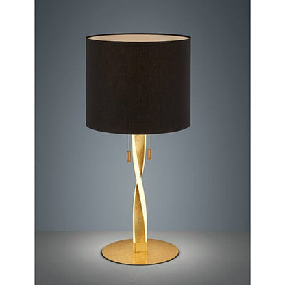 Lampe de Table Design Or et Abat Jour Noir
