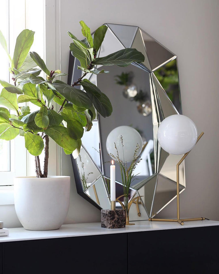 Lampe de Table Globe en Verre Laiteux