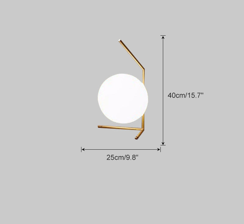 Lampe de Table Globe en Verre Laiteux