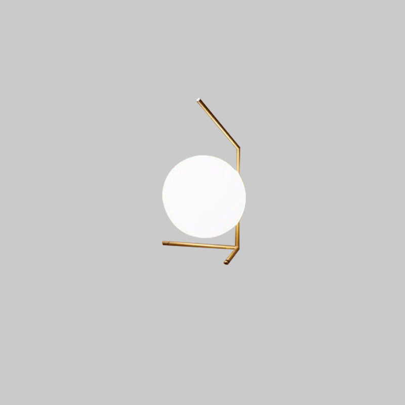 Lampe de Table Globe en Verre Laiteux