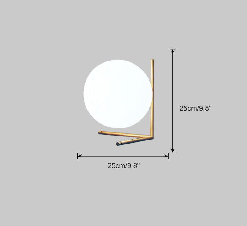 Lampe de Table Globe en Verre Laiteux