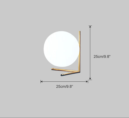 Lampe de Table Globe en Verre Laiteux