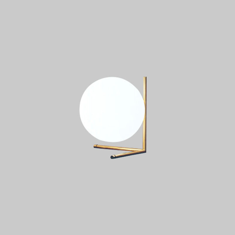 Lampe de Table Globe en Verre Laiteux