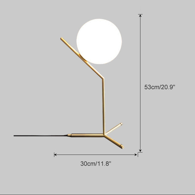 Lampe de Table Globe en Verre Laiteux