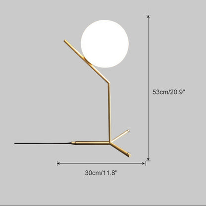 Lampe de Table Globe en Verre Laiteux
