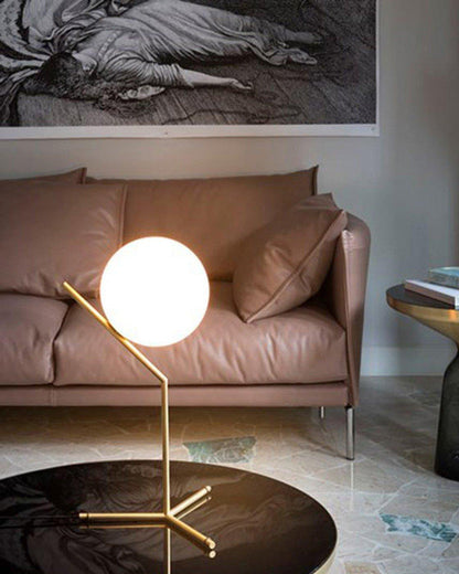Lampe de Table Globe en Verre Laiteux