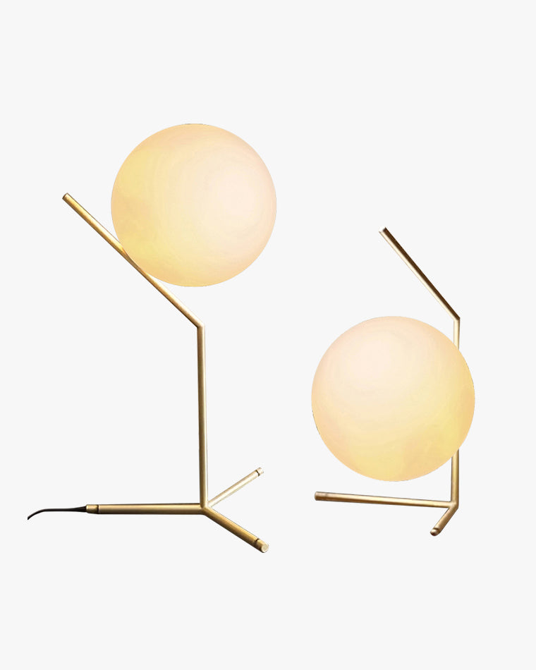 Lampe de Table Globe en Verre Laiteux