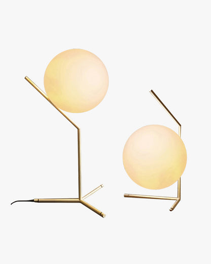 Lampe de Table Globe en Verre Laiteux