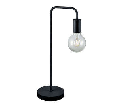 Lampe de Table Noire en Metal et Ampoule