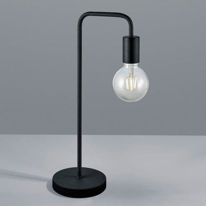Lampe de Table Noire en Metal et Ampoule