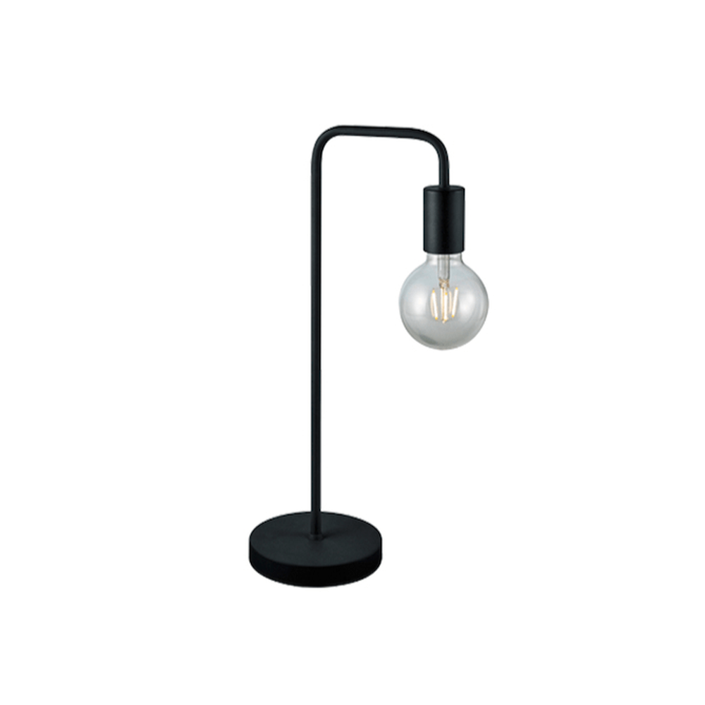 Lampe de Table Noire en Metal et Ampoule
