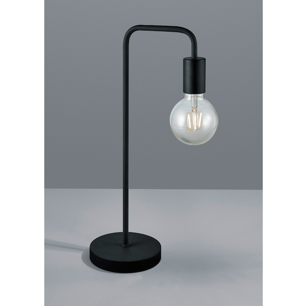 Lampe de Table Noire en Metal et Ampoule