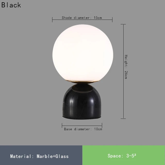 Lampe de Table NordicRound - Élégance en Verre et Marbre