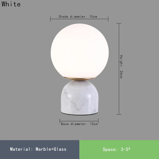 Lampe de Table NordicRound - Élégance en Verre et Marbre