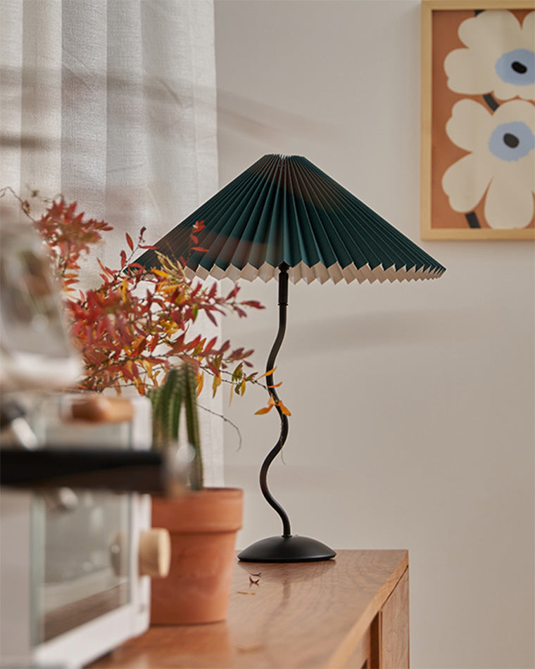 Lampe de Table Plissée Ondulée