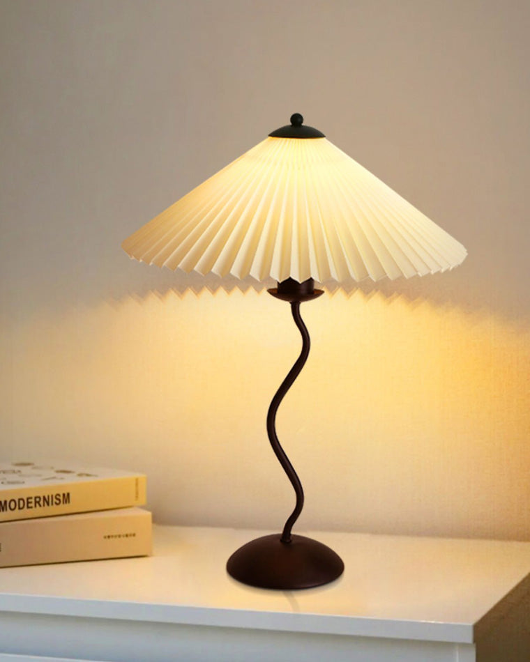 Lampe de Table Plissée Ondulée
